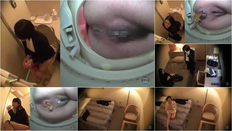 DCWD-01 Female worker stool during business trip. Hotel toilet defecation.
