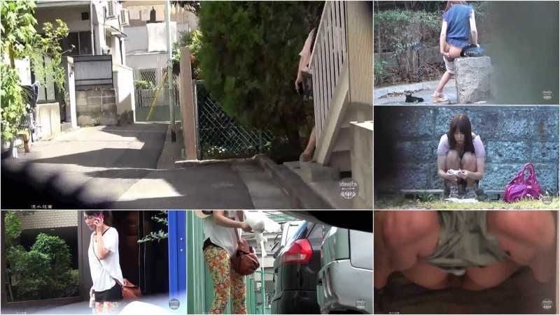 DTON-01 | Erotic outdoor pooping voyeurism. Women cleaning up after defecation.