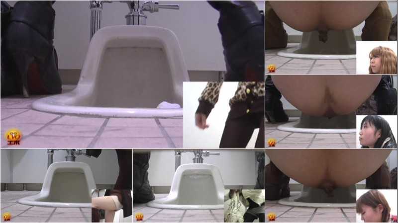 E68-02 Kansai Public Toilet Voyeur. Back Angle View + Face Cam.