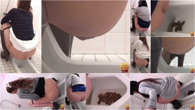 EE-043 Hidden Multi View Toilet Camera Caught Girls Thick Poop.