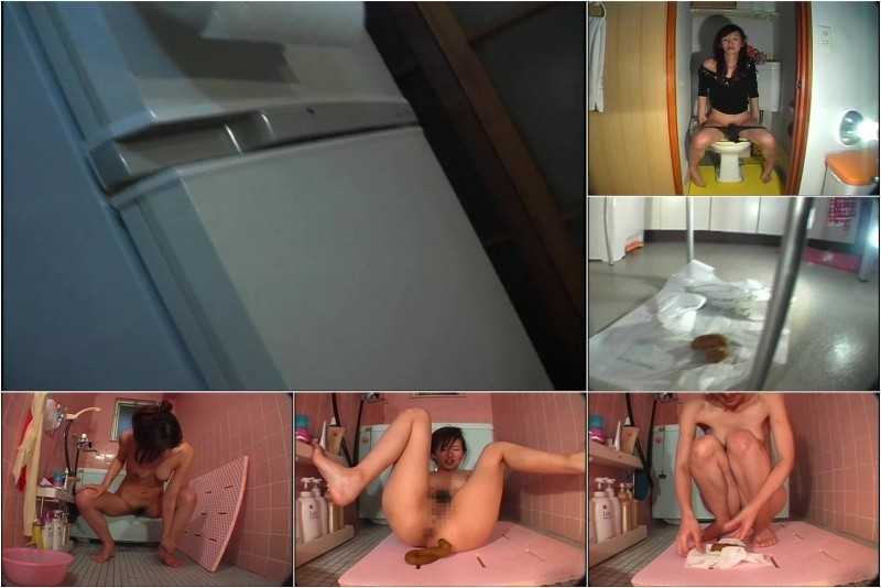 UNKW-017 | Two girls laying big turds. Self-filmed defecation.
